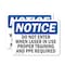 Signmission Do Not Enter When Laser In Use Proper Training OSHA Notice Sign, Vinyl Decal, 10in W x 7in L, 2PK OS-2PACK-NS-D-710-L-11244 - alternate 1